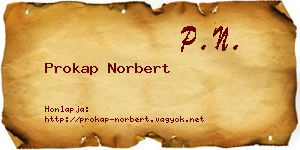 Prokap Norbert névjegykártya